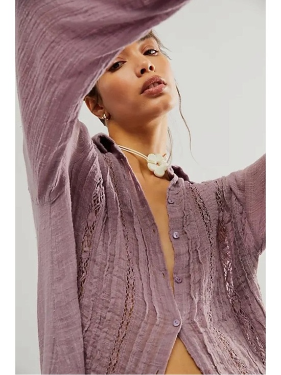 Free People Tops - Free People FP One Mila Shirt in Lavender Purple Ethereal Dainty Romantic XS New